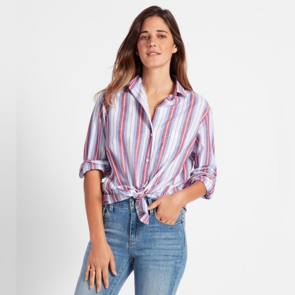 Frank & Eileen Tops - Frank & Eileen Grayson The Hero Button Down Shirt Red & Blue Stripe Cotton Sz XL